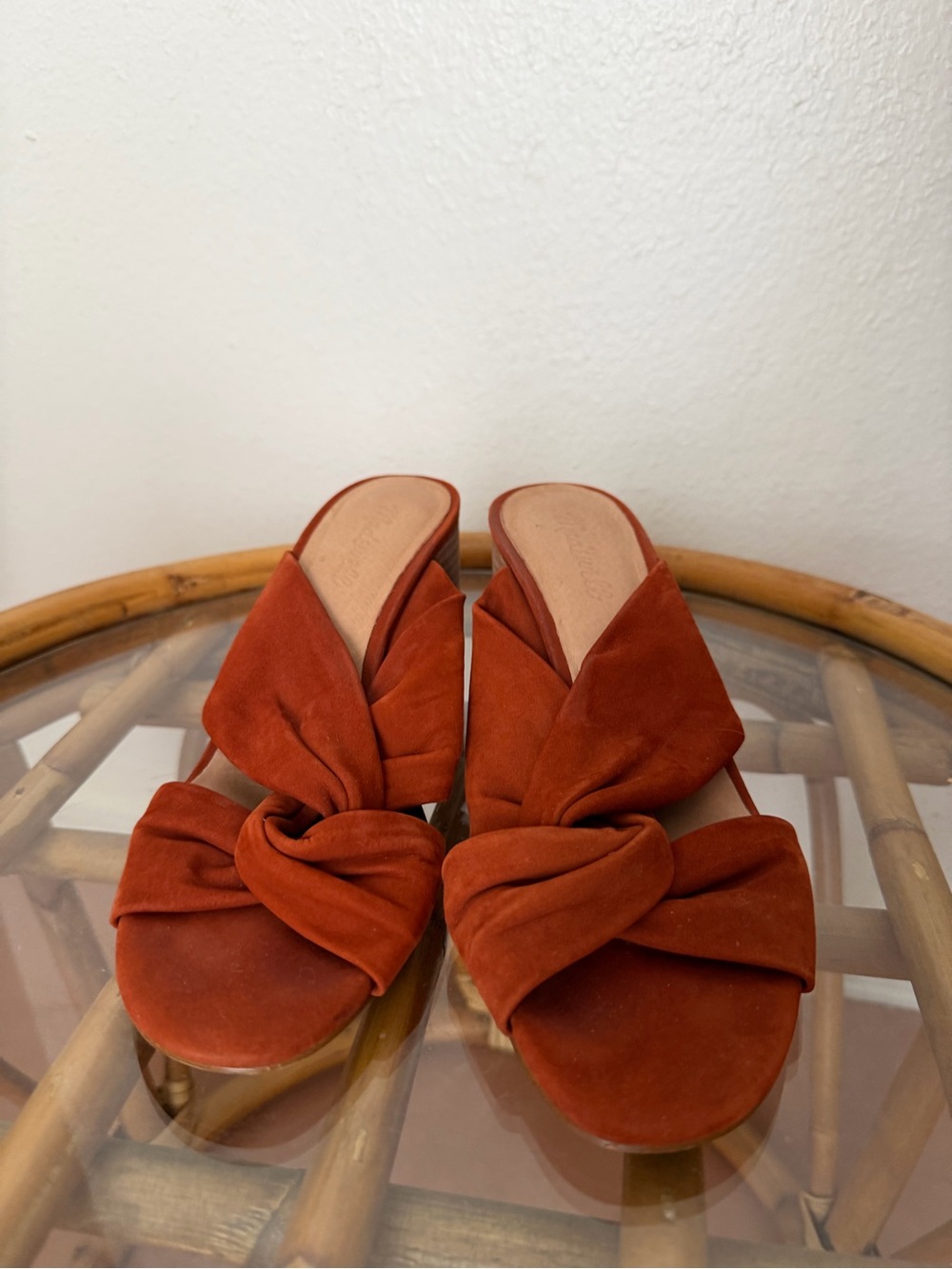 Women’s Madewell Knot Front Slide Sandals - Rust